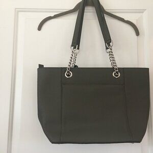 Calvin Klein Gray Shoulder Purse with Chain Straps